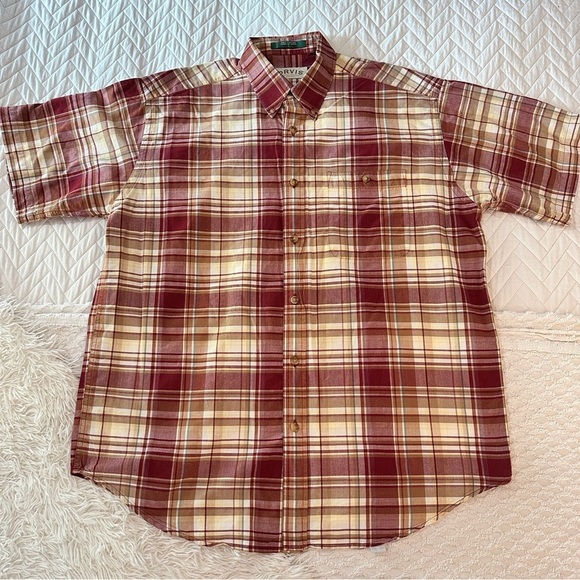 Orvis Vintage Cotton Plaid Short Sleeve Button Down Shirt Size L Normcore - Picture 8 of 13